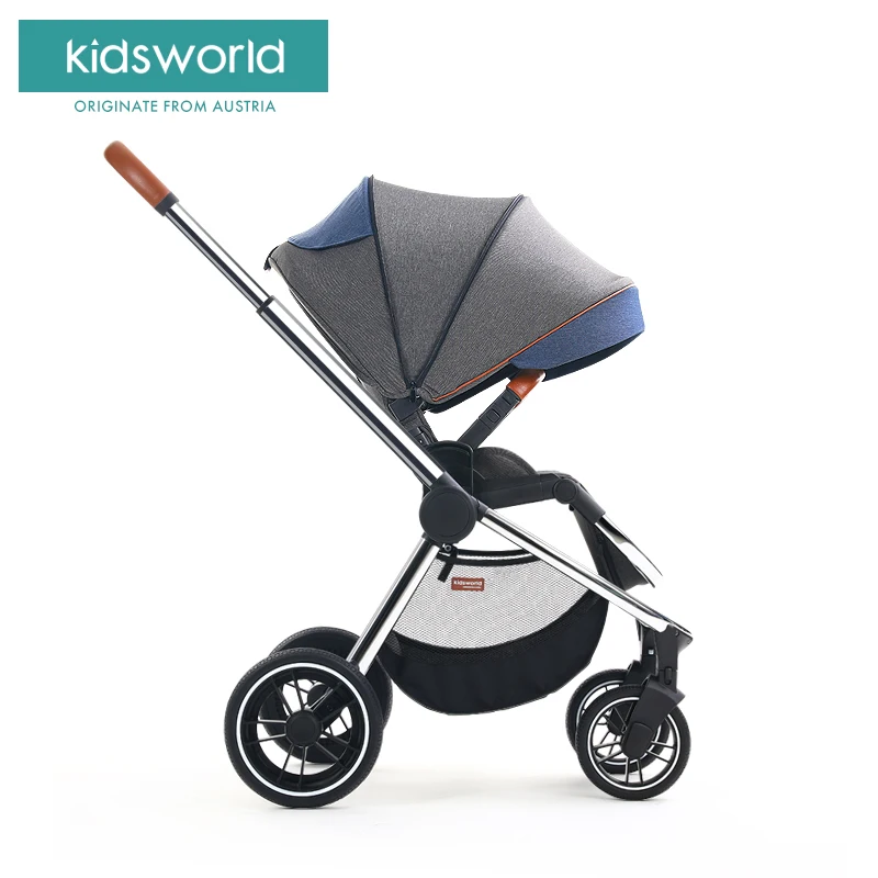 Gray Роскошная детская коляска Babyfond 2 в 1 с высоким пейзажем, двусторонняя детская коляска, может сидеть в двух направлениях, корзина для сна, детская коляска - Цвет: Gray