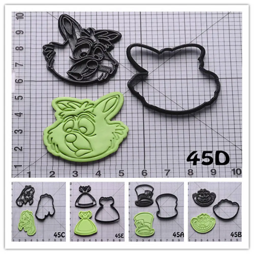 Алиса в стране чудес персонаж печенья резак набор на заказ 3D Печатный помадка