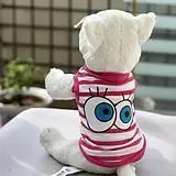 New Summer Pet Dog Vest Shirts Clothing Puppy Cat Cotton Big Eye Striped Vests T-shirt Coat Clothes For Small Dogs Costumes | Дом и сад
