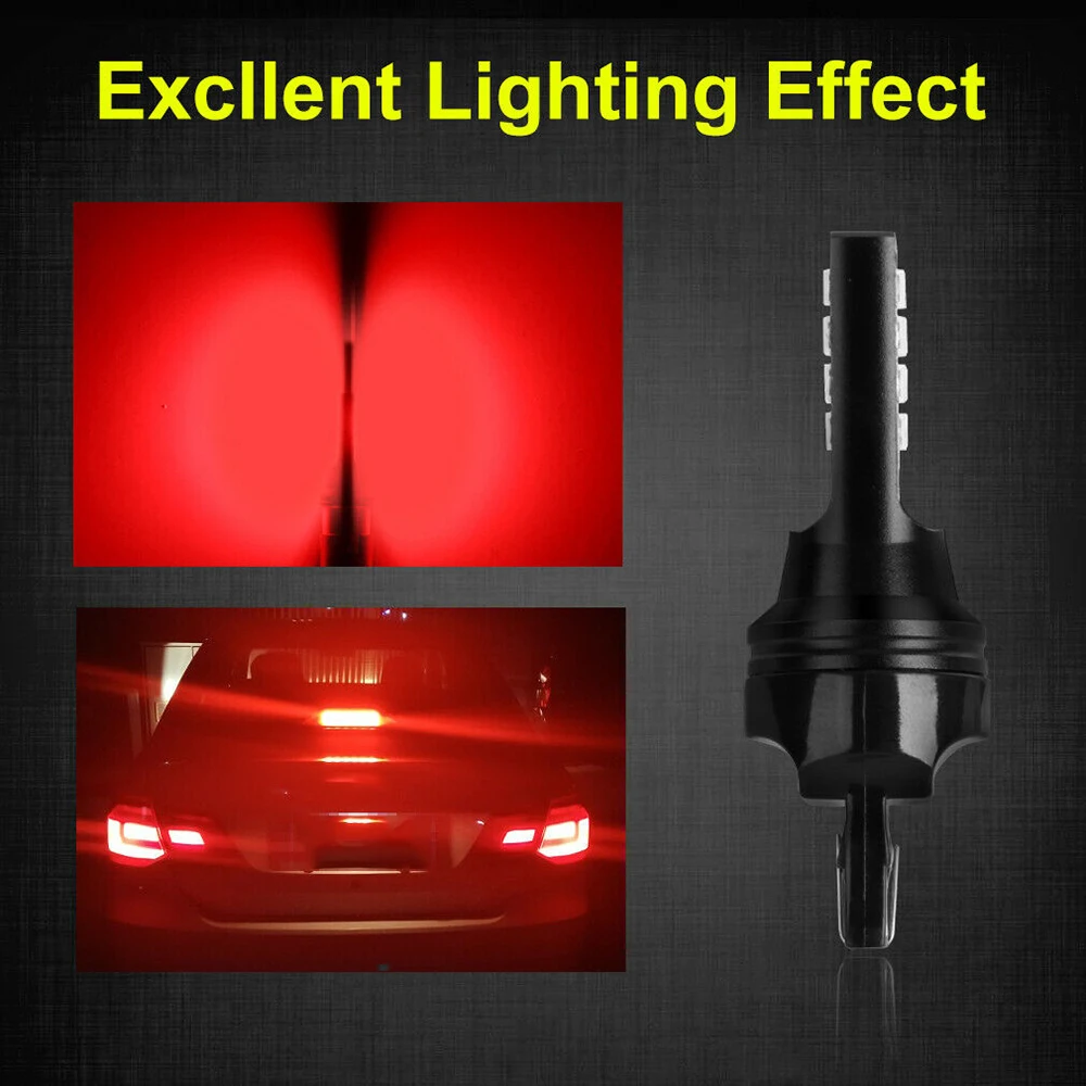 

2 шт. красный индикатор светильник светодиодный сигнальный светильник супер красный T20 светодиодный 7443 12SMD 3030 лампы Автомобильный стоп-сигн...