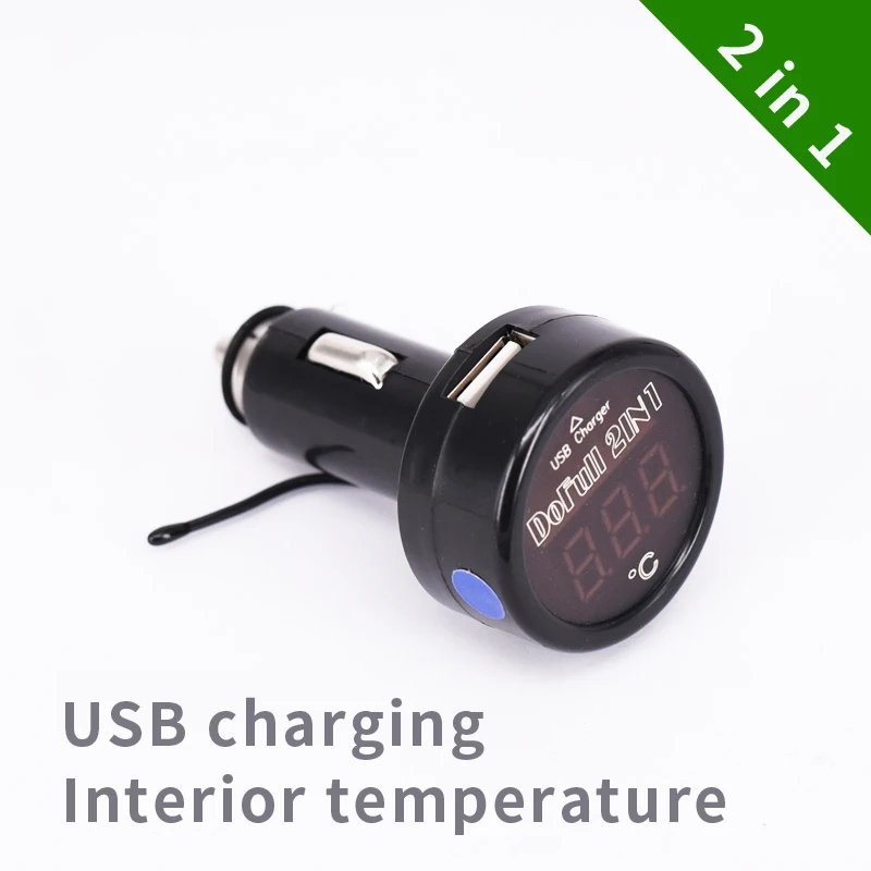 DC12v24v цифровой светодиодный термометр, монитор температуры автомобиля, панель, измеритель температуры в транспортном средстве, прикуриватель, usb-зарядка
