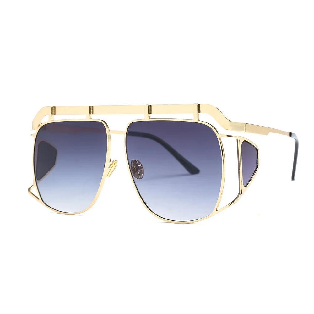 

Large Square Sunglasses Men Black Frame Vintage Retro Sun Glasses Female Male Irregular Gradient Punk Sunglasses Oculos De Sol