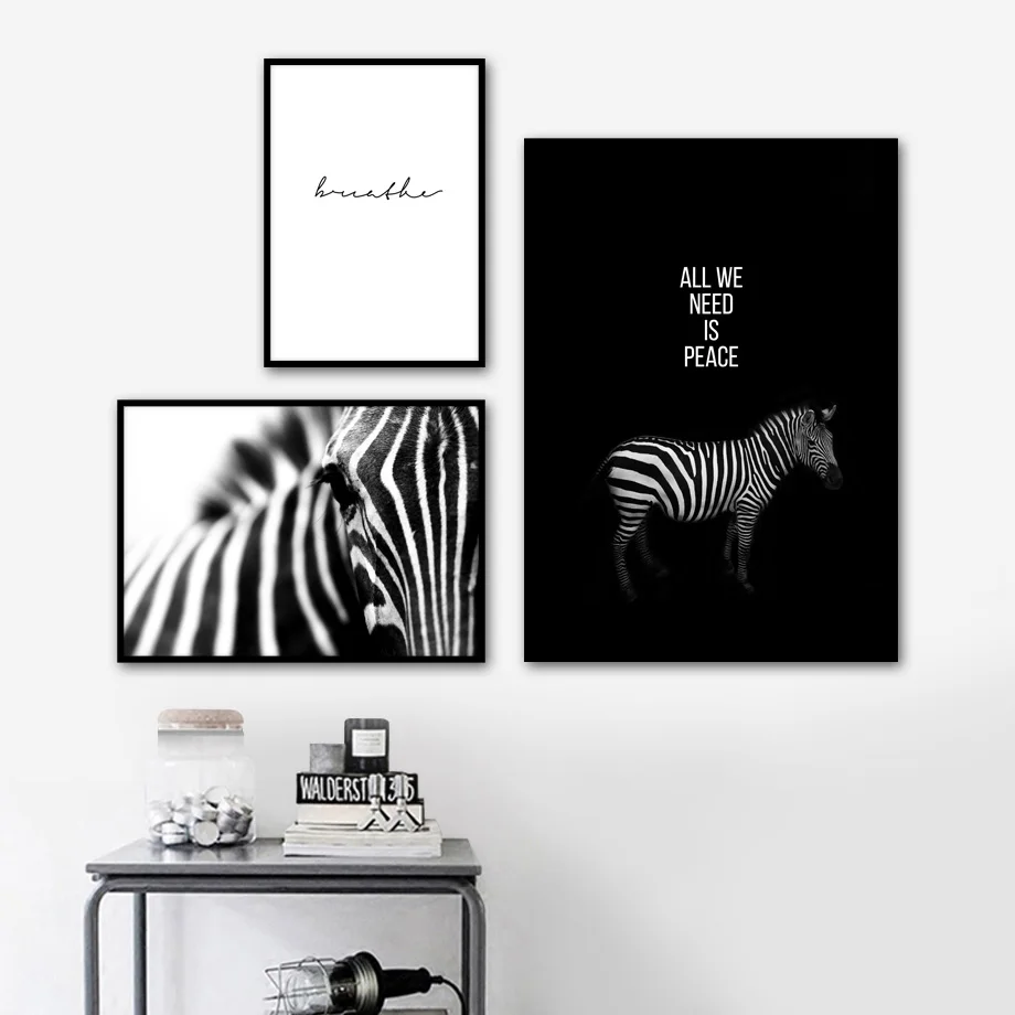 

Zebra Animal Prints Modern Black White Wall Art Canvas Painting Nordic Posters And Prints Wall Pictures For Living Room Decor