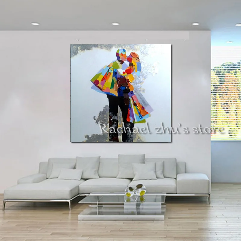 Абстрактная палетка пар ручная роспись нож масляные картины на холсте настенная