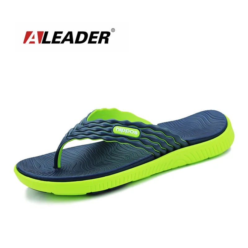 ALEADER New 2019 Summer Men's Flip Flops High-quality Soft Massage Beach Slippers Fashion Men Sandals Casual Sapatos masculino | Обувь