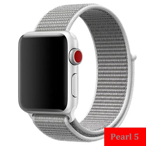 Pearl Ремешок для apple watch, ремешок 44 мм, 40 мм, тканый нейлоновый ремешок iwatch серии 5, 4, 3, ремешок 42 мм, 38 мм, ремень, аксессуары для apple watch - Цвет ремешка: Pearl
