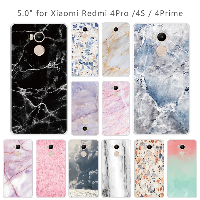 5.0 inch For Xiaomi Redmi 4 Pro Prime Stone Phone Case Soft Silicone Clear TPU Xiapmi 4S |