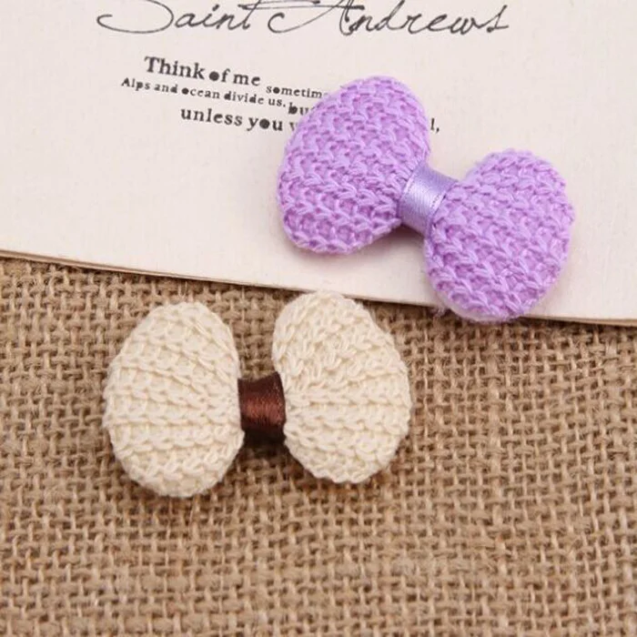 200 шт. цветной шерстяной бантик с цветами и лентой одежда для шитья крючком