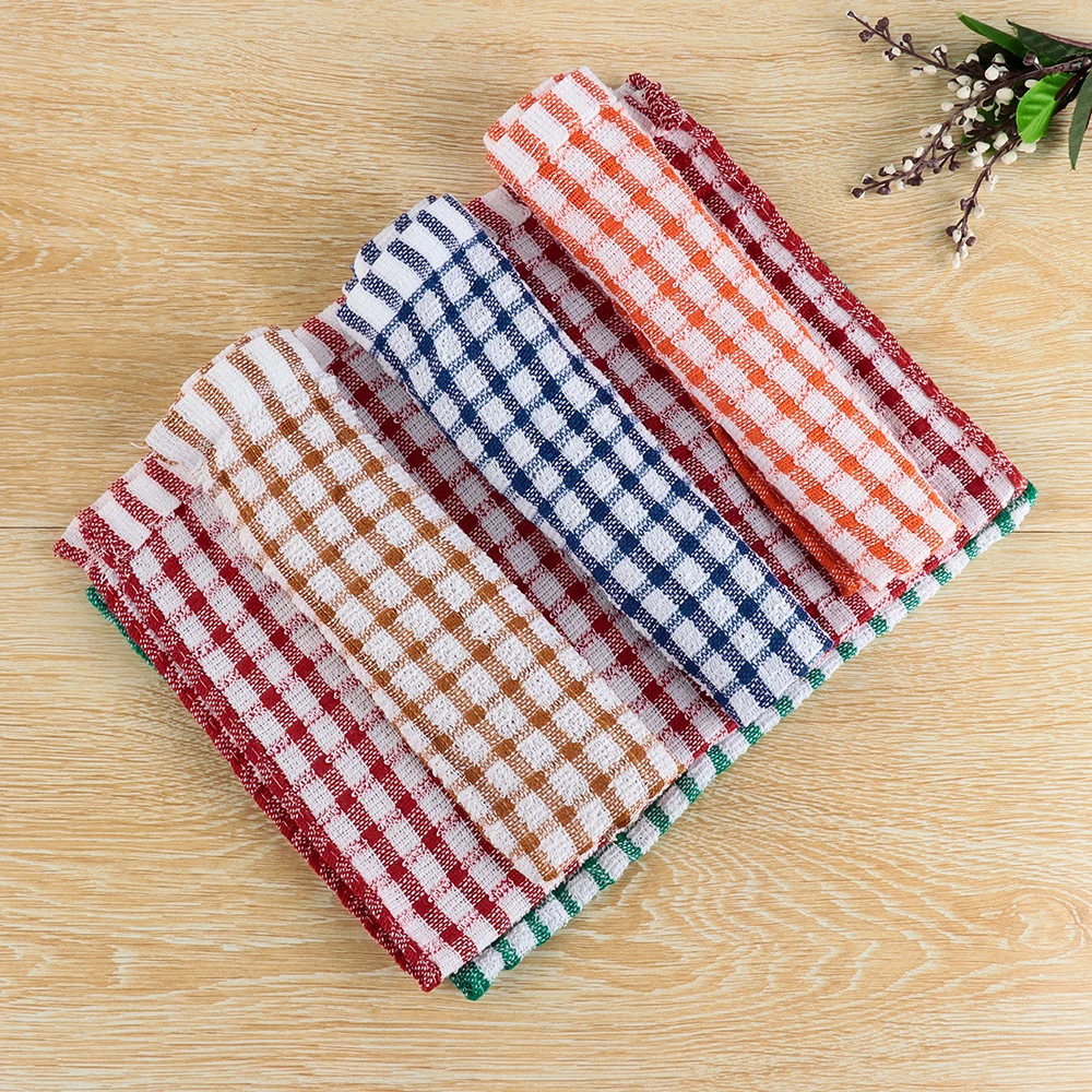 1PC Cleaning Cloth Soft Tea Towels Terry Cotton Kitchen Dish Cloths Clean Microfibre Absorbent Non-stick loth Size 40*27*0.5cm