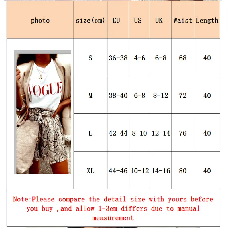 Шорты женские со змеиным принтом модные повседневные с завышенной талией поясом