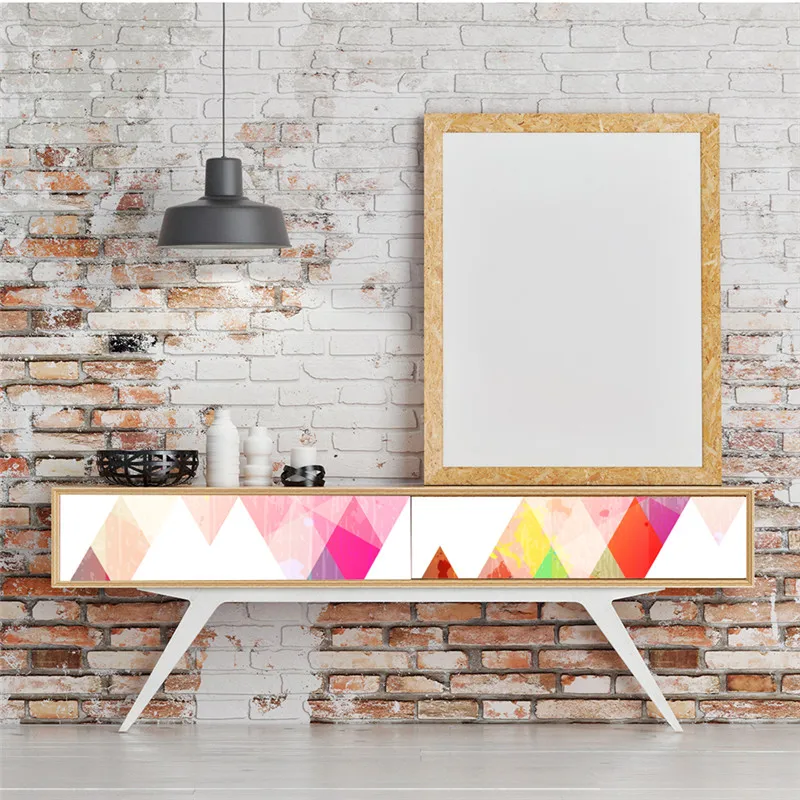 Красочная Геометрическая настенная виниловая наклейка художественная Фреска