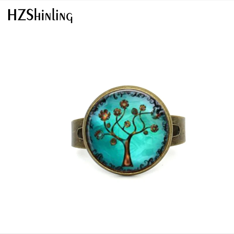 2017 Новый стиль Дерево жизни кольцо ручной работы круглые стеклянные