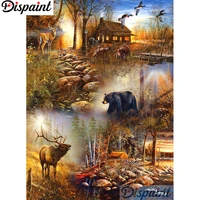 dispaint full squareround drill 5d diy diamond painting animal house embroidery cross stitch 3d home decor a12701