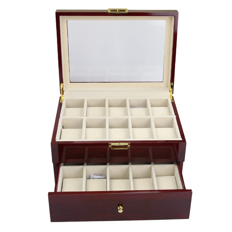 20 Grids LISM Luxury Wood Storag Boxes 2/3/5/6/10/12/20 Watches Boxes Display Watch Box Jewelry Case Organizer Holder Promotion Boxes - Цвет: 20 Grids