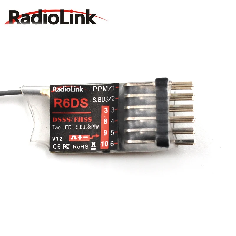 Радиосинхронизатор R6DS 2 4G 6CH PPM PWM SBUS выходной приемник совместимый с AT9 AT9S AT10 AT10II