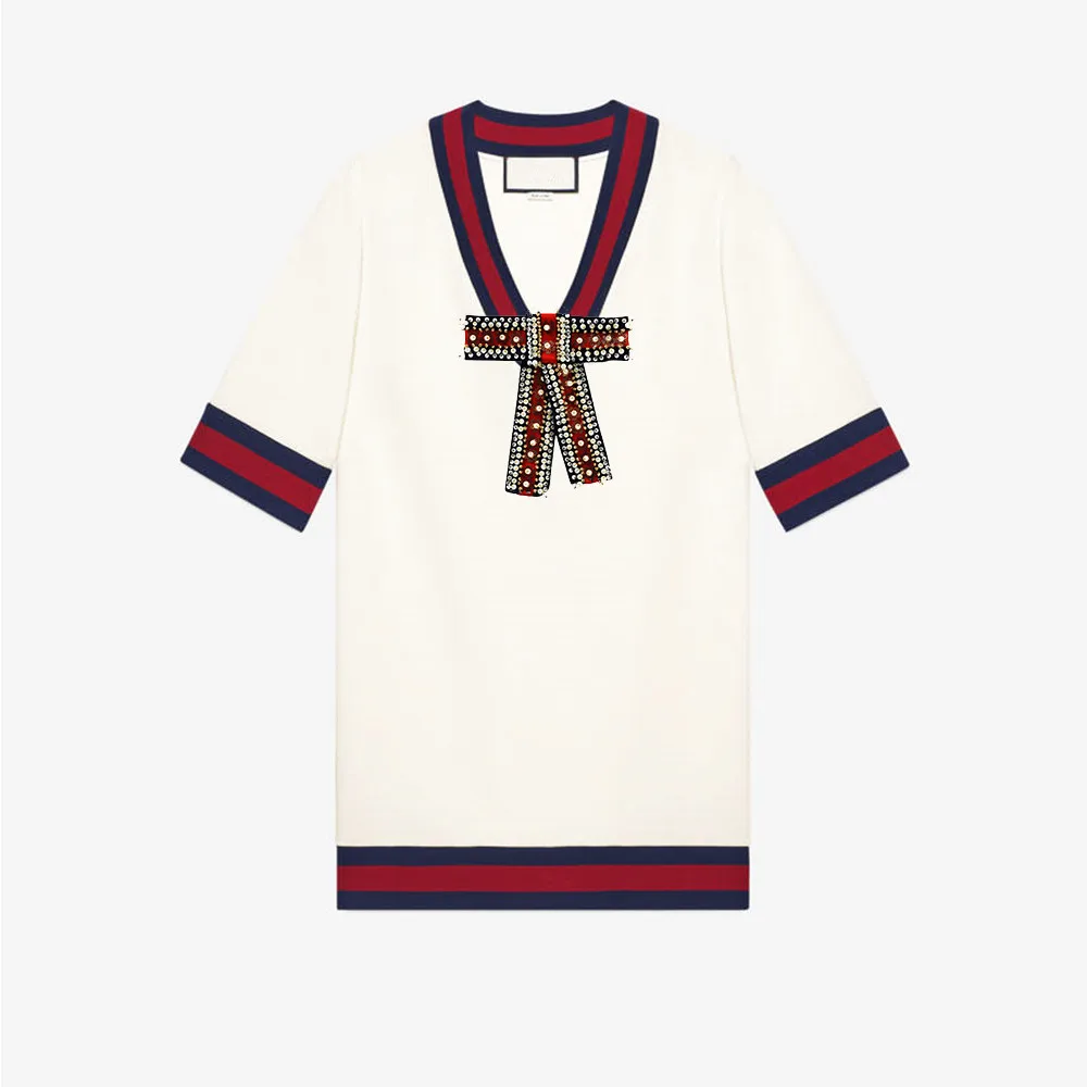 5 шт. ручной работы с бусинами и жемчугом узор бант из ленточки патчи для галстука