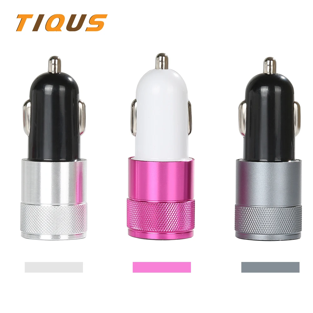 TIQUS Car Charger Dual USB 5V 2.1A For Iphone X 8 7 Plus Mobile Phone Universal 2-Port Adapter Samsung S8 Cigar Socket | Мобильные