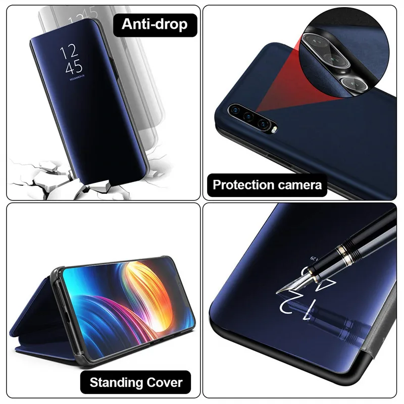 Умный зеркальный флип чехол для Huawei P20 P30 Lite Mate 20 10 Pro Y6 Y5 Prime 2018 Honor 8X 7A 7C Y9 P Smart