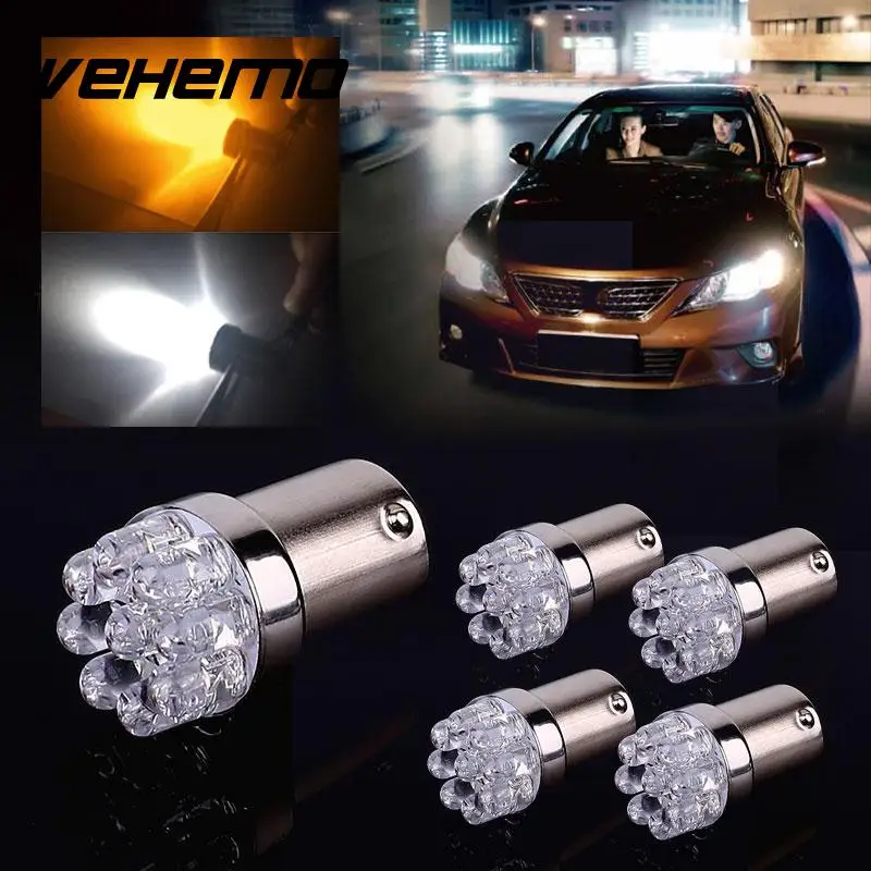 Vehemo 5 шт. R5W BA15S P21W 1156 9 светодиодов Автомобильная сигнальная лампа освещение