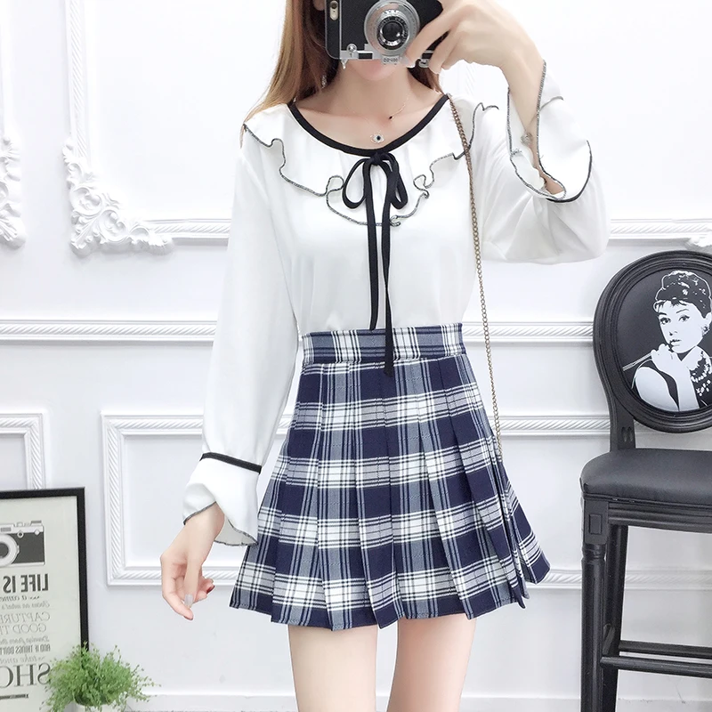 Осенняя новая юбка модный костюм из двух предметов с надписью плиссированные