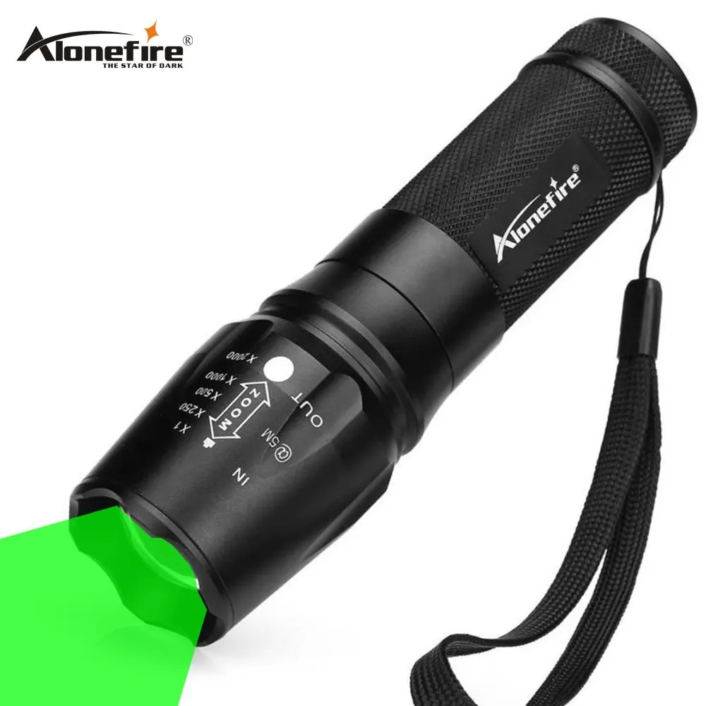 AloneFire X801 светодиодный Зеленый Фонарь масштабируемый тактический фонарь для
