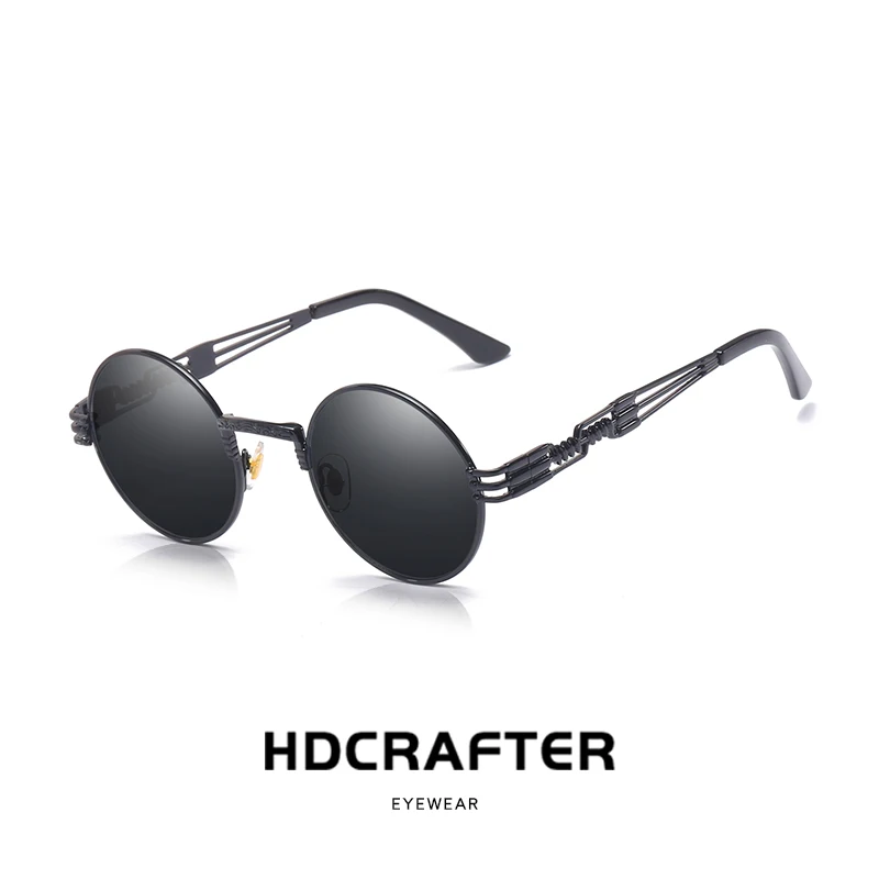 HDCRAFTER Ретро стиль готика стимпанк зеркальные солнцезащитные очки золотые и