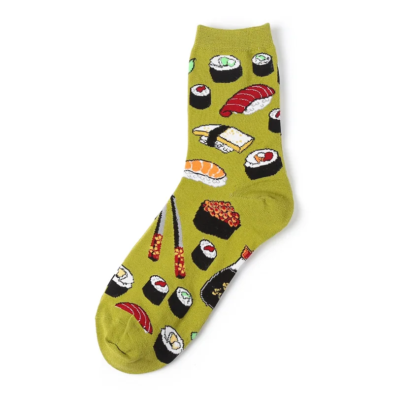 Для женщин носок японский Стиль литературный Повседневное носки днем Чай десерт Еда яйца, пончиков, серия милые Красота печать носки для девочек - Цвет: 08