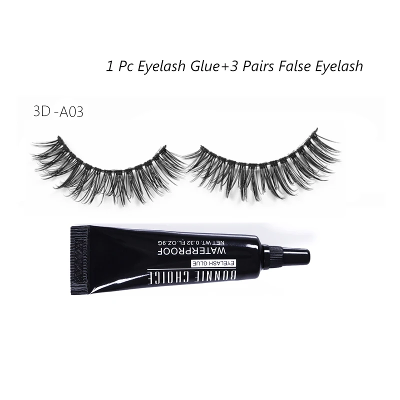 5 set Bonnie Choice естественные Ложные ресницы 3 пар/компл. 3D норковые ресницы ручной работы многоразовые ресницы популярного накладные клей для ресниц комплект - Цвет: 5 set
