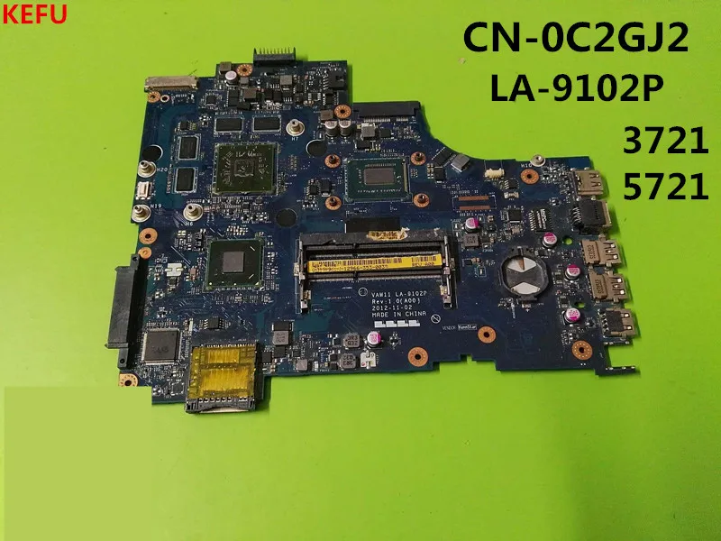 KEFU For Dell 3721 5721 Notebook Motherboard with CPU DDR3 VAW11 LA-9102P REV.1.0 CN-0C2GJ2 100% Good Job | Компьютеры и офис