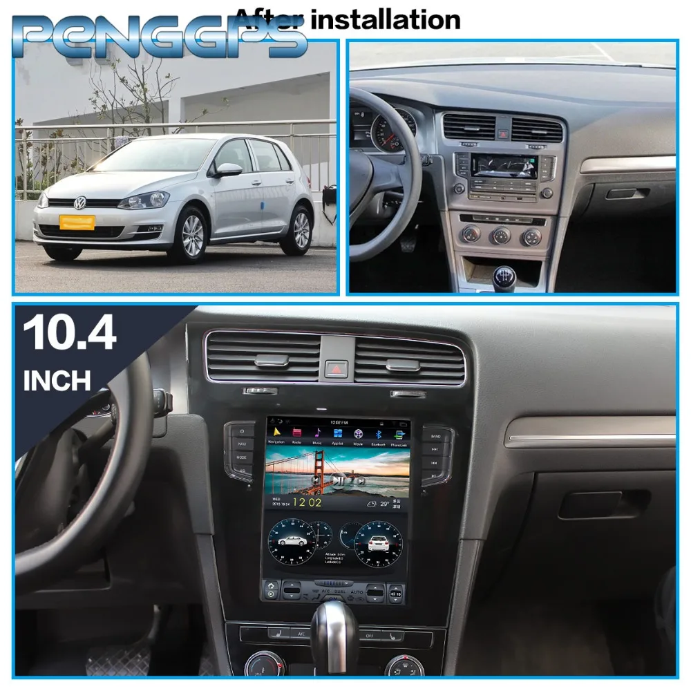 10,4 дюймов Tesla стиль 64G Android 7,1 Автомобильный gps навигация для Volkswagen VW GOLF 7 2013- dvd-плеер wifi ips экран головное устройство