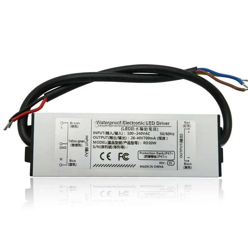 DC26V 40V 700mA светодиодный драйвер IP67 водонепроницаемый трансформатор освещения