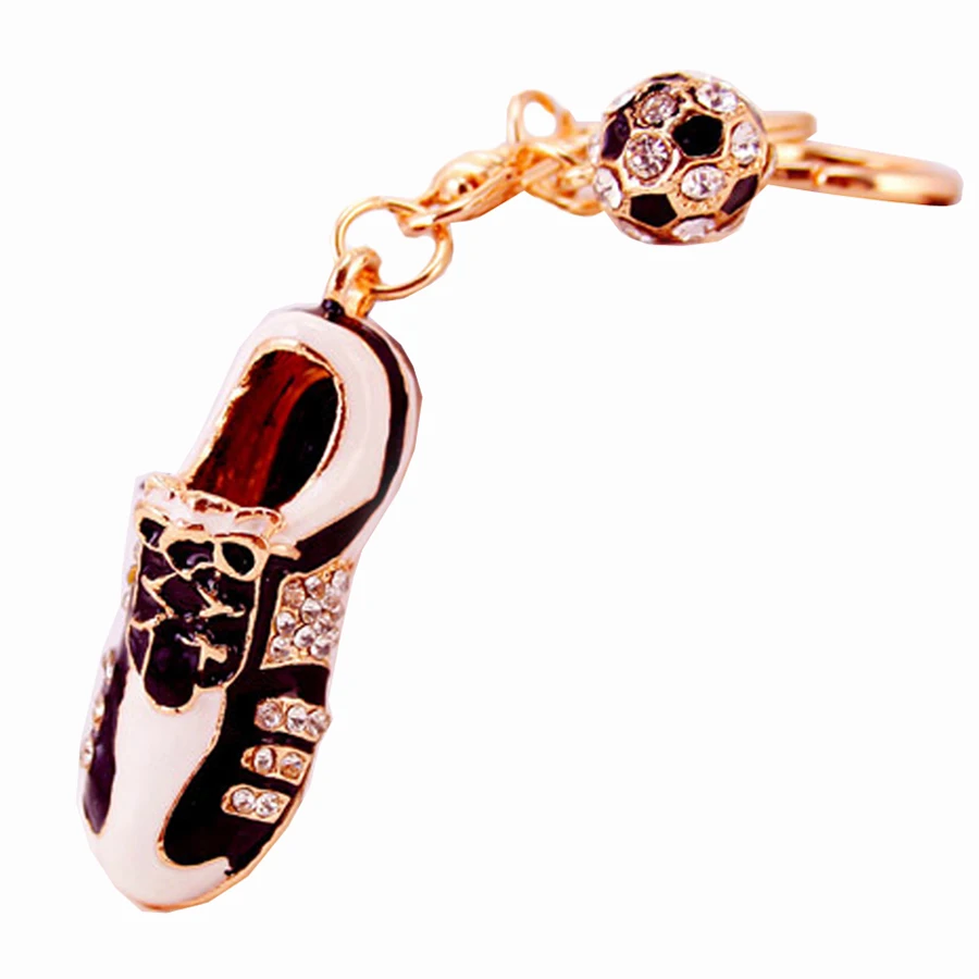 

Zinc Alloy Crystal Football Shoes Keychain Fashion Women Car Crystal Key Chains Men Keyring Key Holder Gift R111