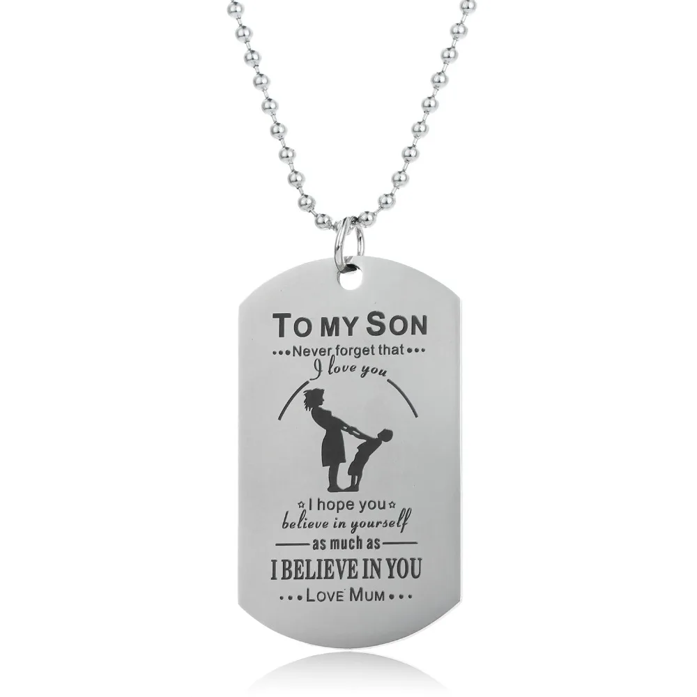 Ожерелья с кулоном из нержавеющей стали надписью I Believe In You Love Mom Dog подарок на день
