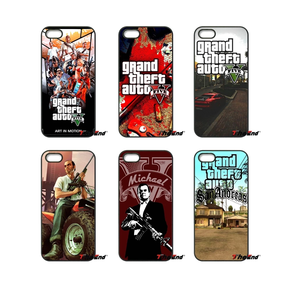 Чехол для телефона GTA San Andreas Grand Theft Auto 5 V iPhone X 4S 5C SE 6 6S 7 8 Plus Samsung Galaxy Core Prime Alpha|case for