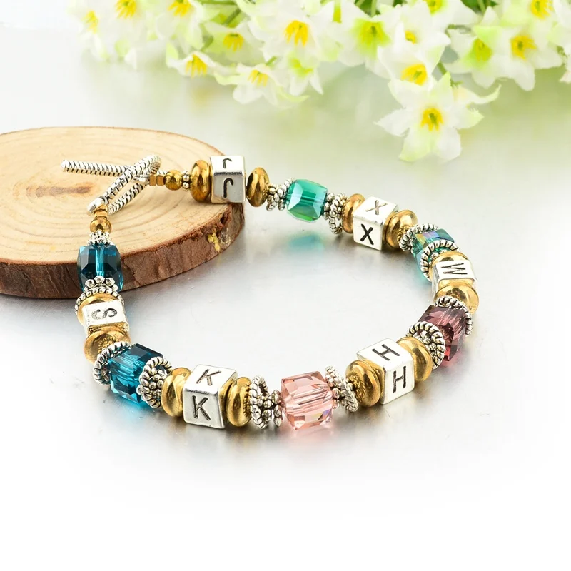 Браслет женский с бусинами из муранского хрусталя серебристого цвета|bracelets for|beads