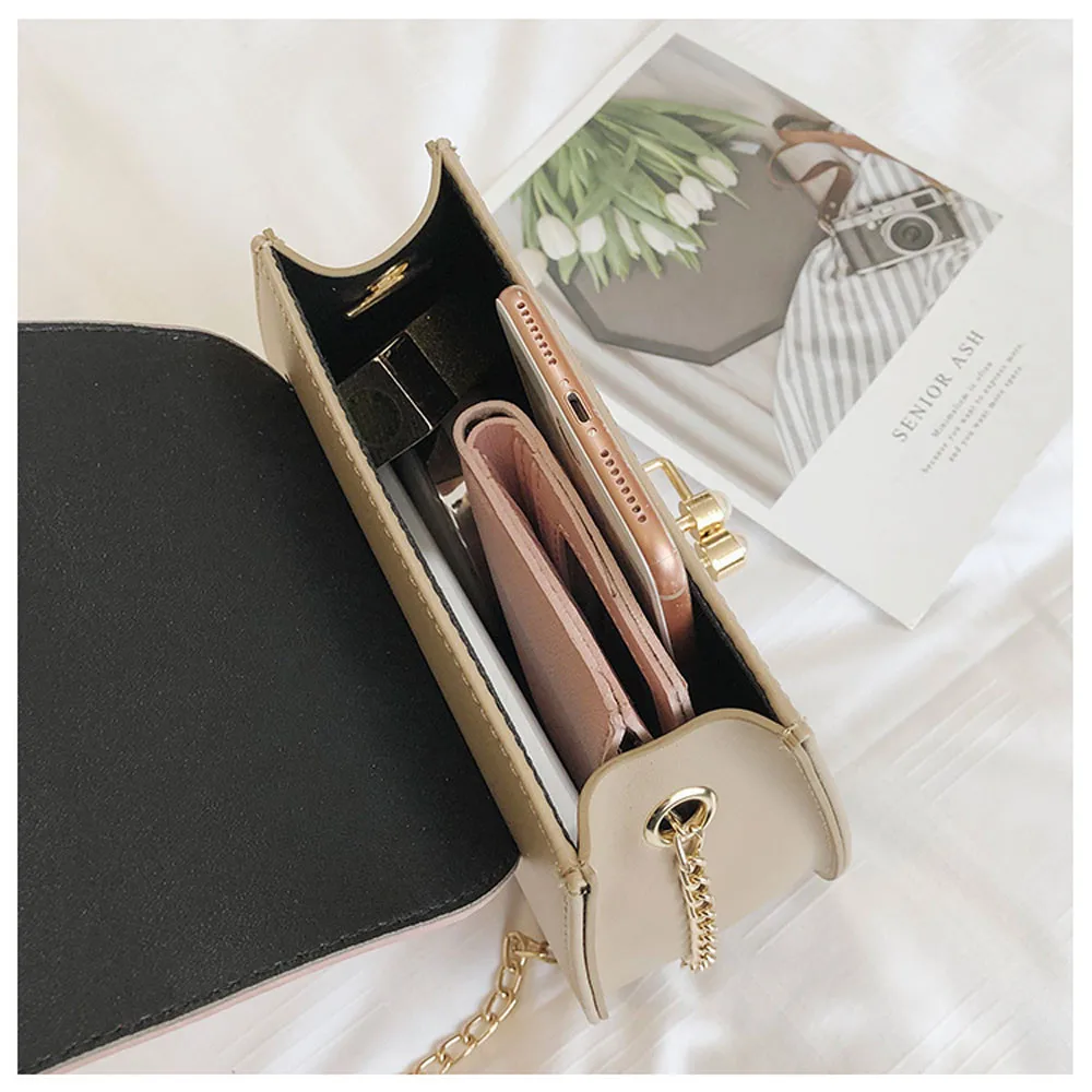 Женская мода панелями кнопка простой дизайн Одна сумка на плечо однотонный