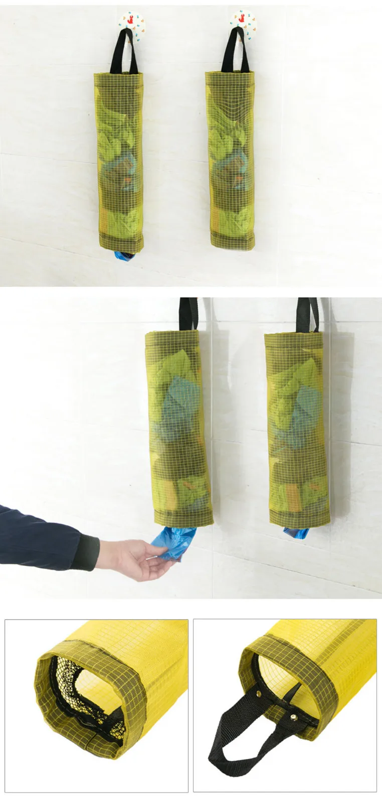 Домашний продуктовый мешок держатель настенный Диспенсер Для Хранения