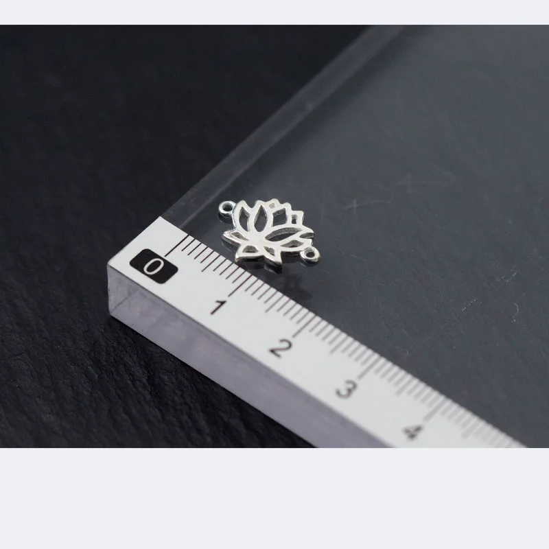silver 2 шт./лот, 925 пробы, серебряный, полый, для рукоделия, Lotus, соединители, шарм, подвеска, бусины, подходят для женщин, браслеты, ожерелье, сделай сам, изготовление ювелирных изделий - Цвет: silver