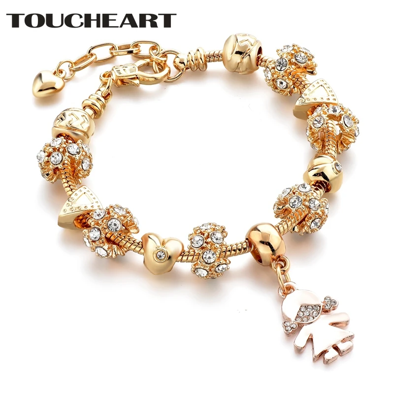 Новые золотые браслеты TOUCHEART для девушек женские с рисунком дизайнерский браслет