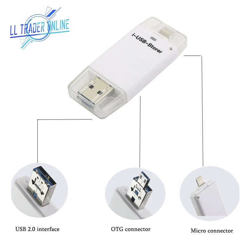 LL TRADER Флешка флеш накопитель для iOS iPhone OTG USB память iPad iMac Android устройства хранения