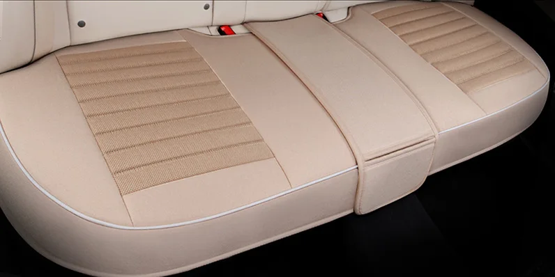 Rear Beige 1 piece 3D Универсальный льняной чехол для автомобильного сиденья дышащий Авто протектор подушки сиденья передний задний автомобильный чехол подушка коврик - Название цвета: Rear Beige 1 piece