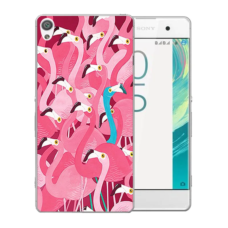 Soft Silicone 5.0 inch FOR Sony Xperia XA F3111 Phone Cases Flamingos Pattern Clear Dual F3112 Protector Back Cover |