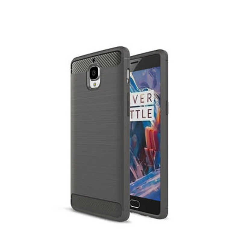 Текстурированный силиконовый чехол из углеродного волокна для Oneplus 3, мужские чехлы в деловом стиле One plus 3 Oneplus3 1+ 3