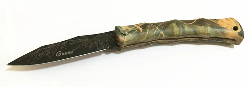 Brown Ghillie классный Фруктовый нож, складной карманный нож для кемпинга, креативный череп, Бамбуковая ручка ABS, инструменты для повседневного использования, 5 цветов - Цвет: Brown