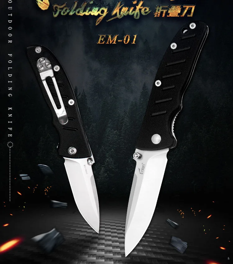 Enlan EM-01, складной нож, 8Cr13Mov, стальное лезвие G10, ручка для кемпинга, охоты, выживания, рыбалки, Универсальный Супер Военный нож, инструмент для повседневного использования
