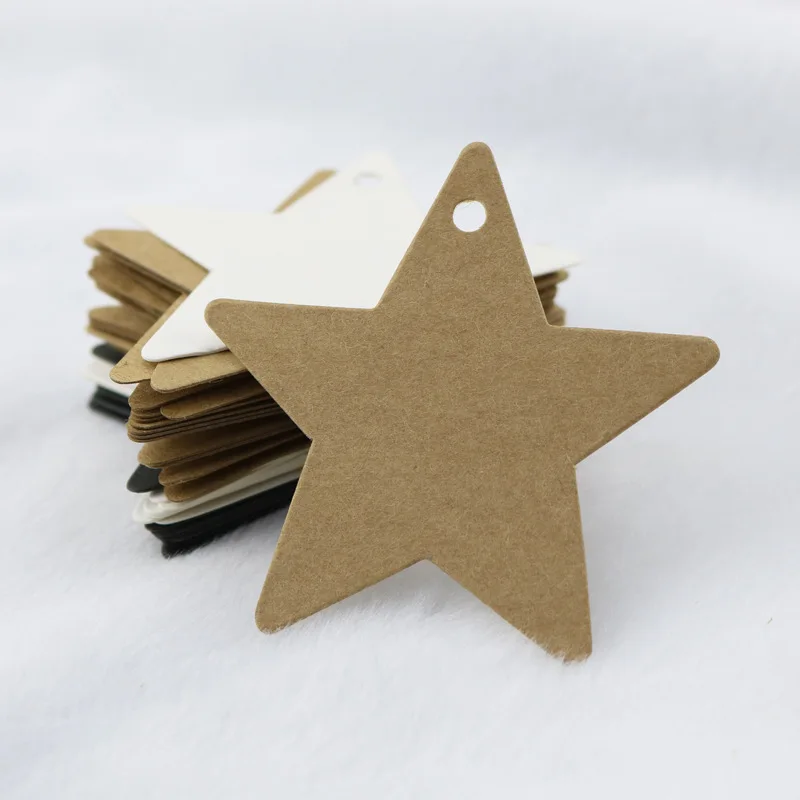 50 шт. черная звезда крафт бумага этикетки ценники на свадьбу Рождество Хэллоуин