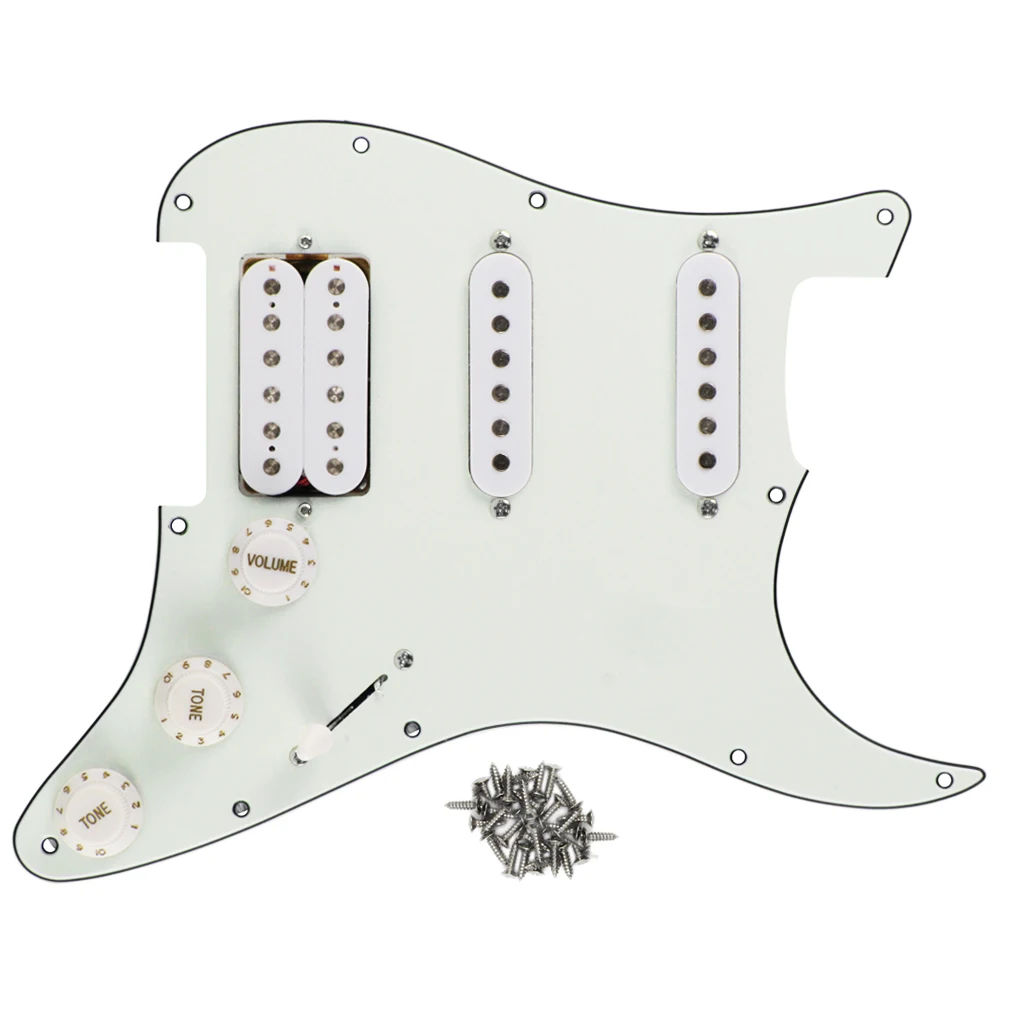 FLEOR SSH нагруженная Предварительно Проводная электрогитара Strat Pickguard 11 отверстий