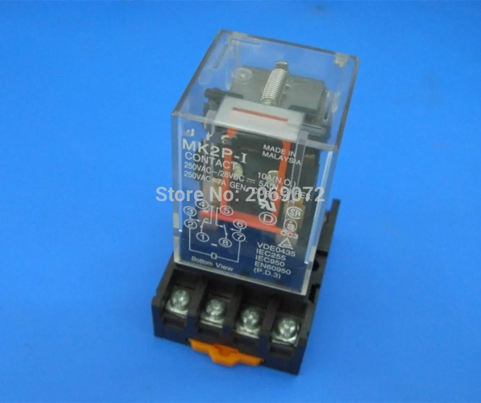 MK2P I реле переменного тока 220В 8 контактный 10А 250В с гнездом PF083A|220v relay|relay 220v acrelay |
