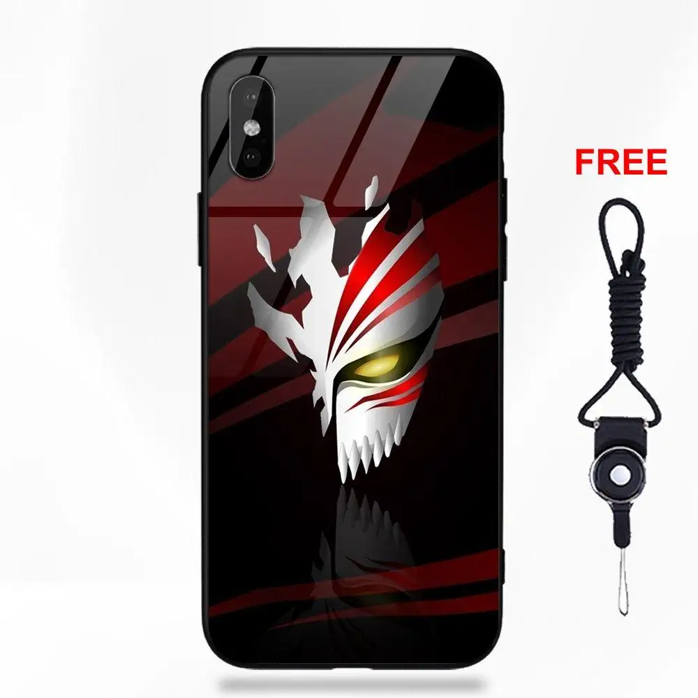 Soft TPU Frame Tempered Glass Art Print Cover Case Anime Bleach Ichigo Mas For Apple iPhone X XS Max XR 5 5C 5S SE 6 6S 7 8 Plus | Мобильные