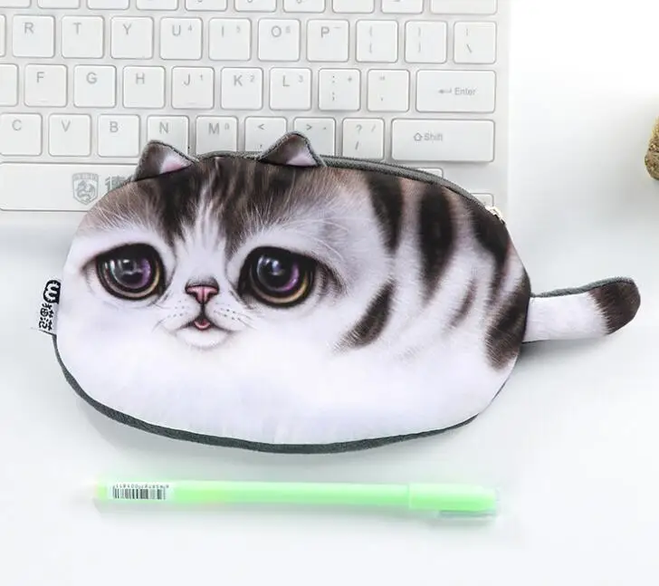 Яркий 3D Рисунок, массивный Кот, пенал, сумка для хранения канцелярских принадлежностей, сумка-Органайзер, школьные принадлежности, студенческий приз - Цвет: 04